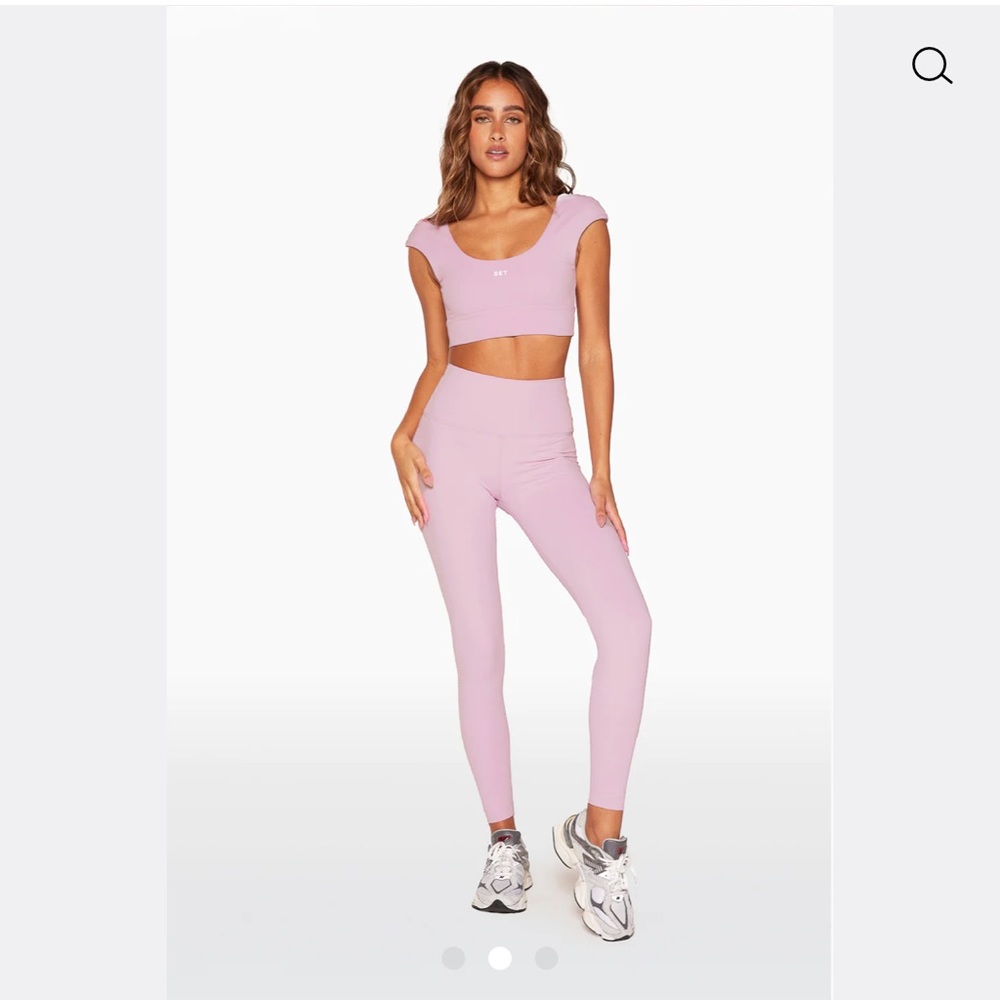 SET ACTIVE 2 piece workout set CAP SLEEVE BRA + LUX FORM LEGGING NEW** SIZE S